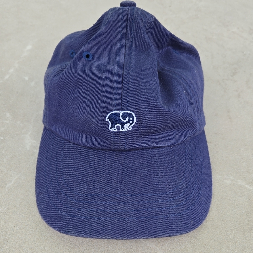 Ivory Ella Navy Blue Adjustable Woman's Baseball Cap with Elephant Logo
